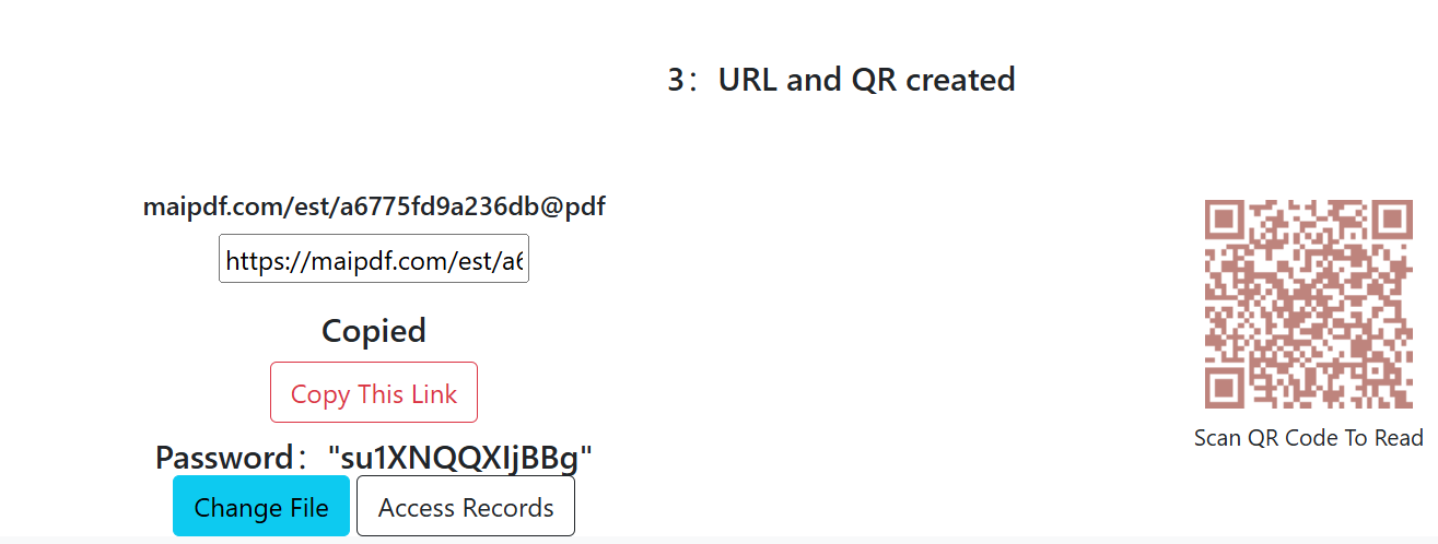 QR Code and PDF Link Generation